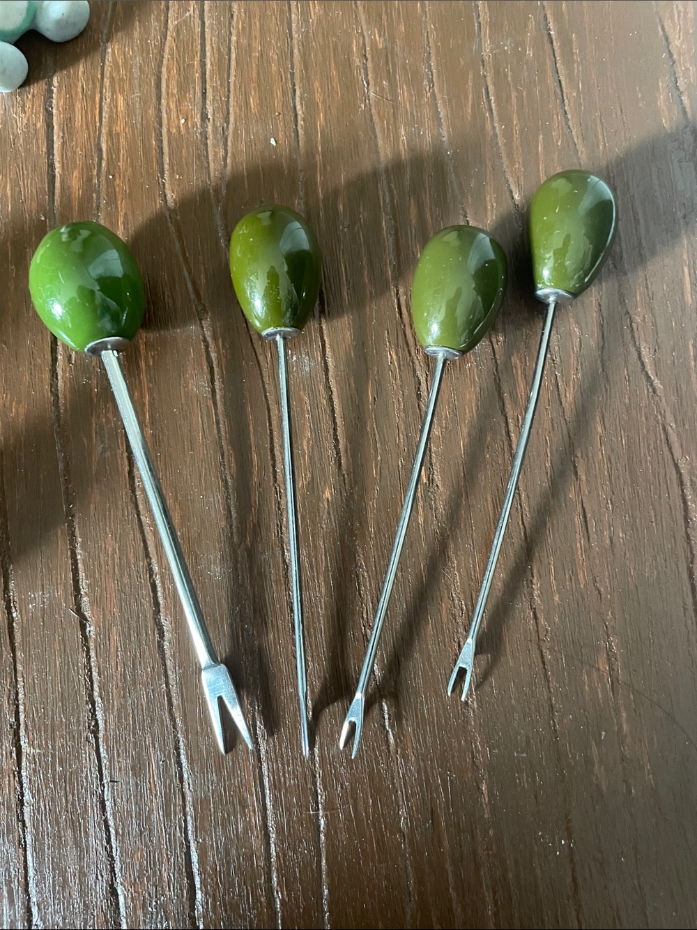 Vintage Green olive appetizer  picks (4)